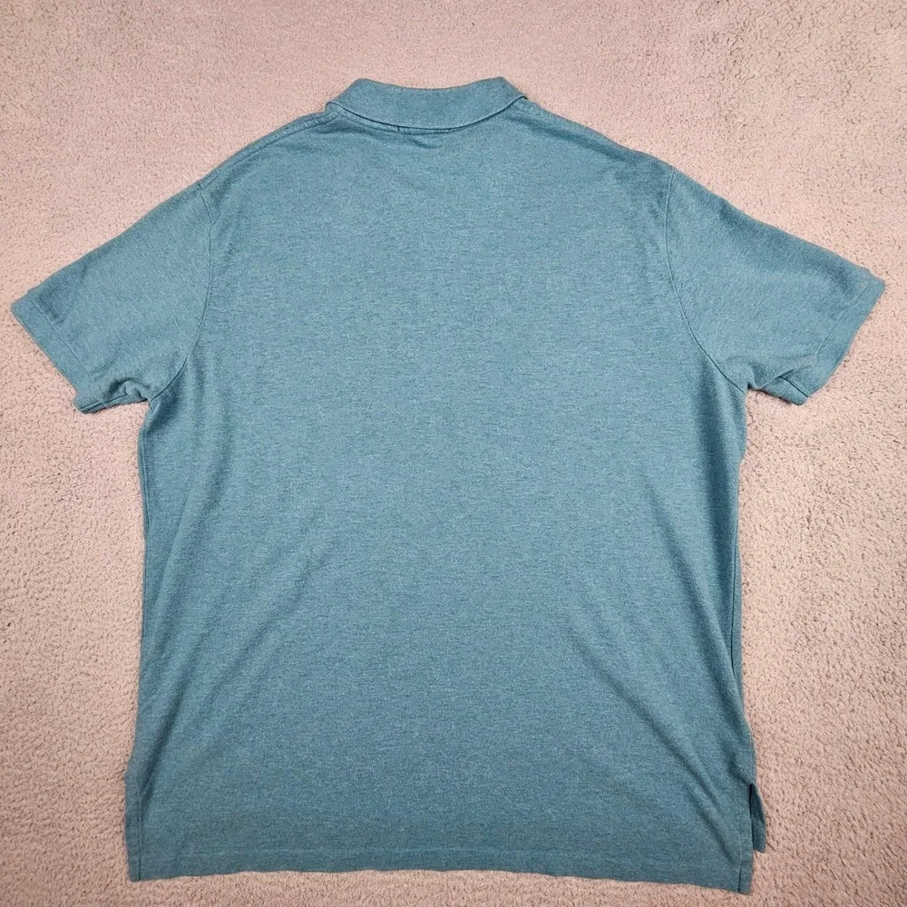 Polo Ralph Lauren Polo Shirt XXL‎ Teal Blue Heathered Preppy Pique Pony Logo Y2K
